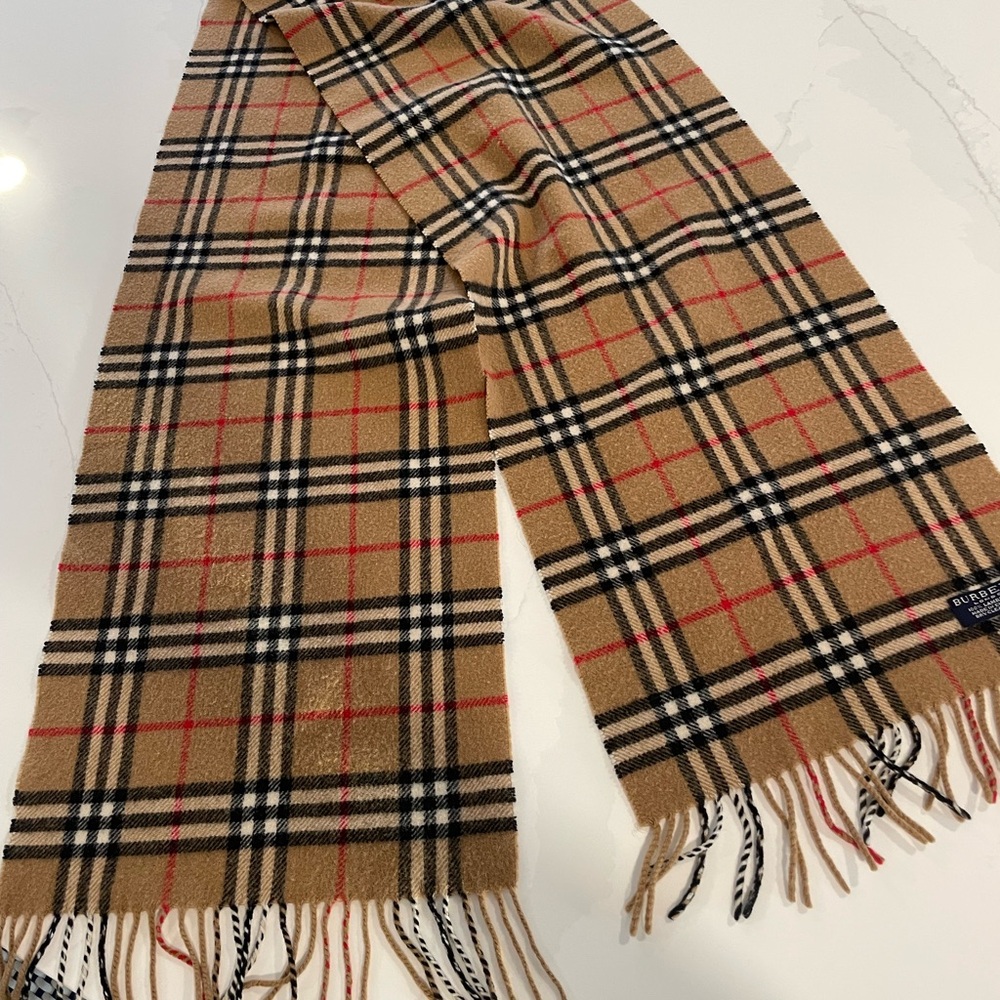 Burberry Camel Checkered Scarf - Picture 2 of 2